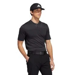 Adidas Statement Seamless Primeknit Golf Polo Shirt H61758 11 Adidas Statement Seamless Primeknit Golf Polo Shirt H61758 -Golf Edge Wear Sales H61758 7 APPAREL OnModel WalkingView white